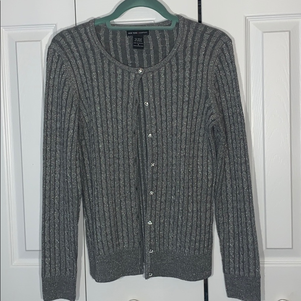 Gray sparkly cardigan